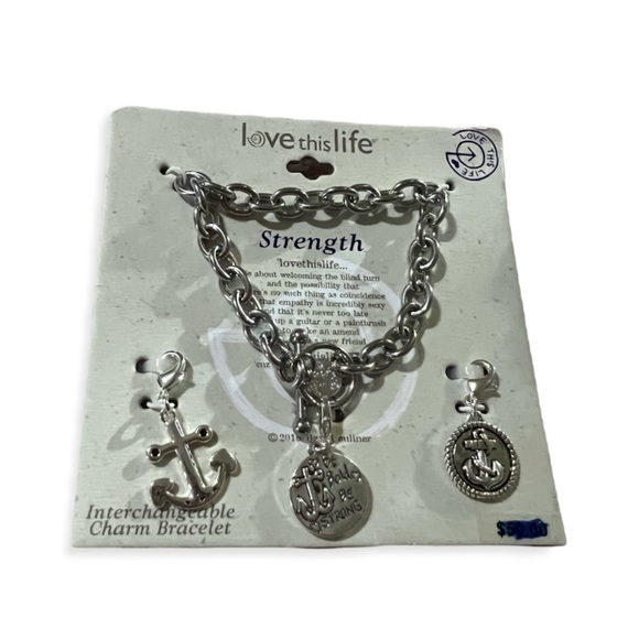 Love This Life Strength Interchangeable Charm Bracelet - Picture 1 of 6